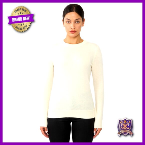 100% Pure Cashmere Crew Neck Sweater Tight Knit Cozy Soft Long Sleeve Pullover